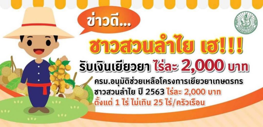 โครงการเยียวยาเกษตรกรชาวสวนลำไย ปี 2563